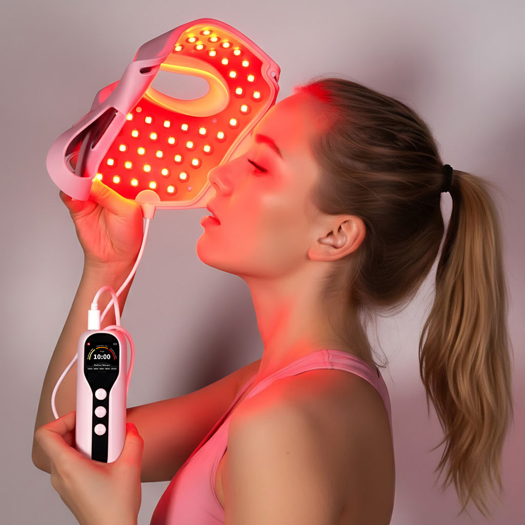 wendyBlue LED Red Light Therapy Face Mask for Home Skin Care