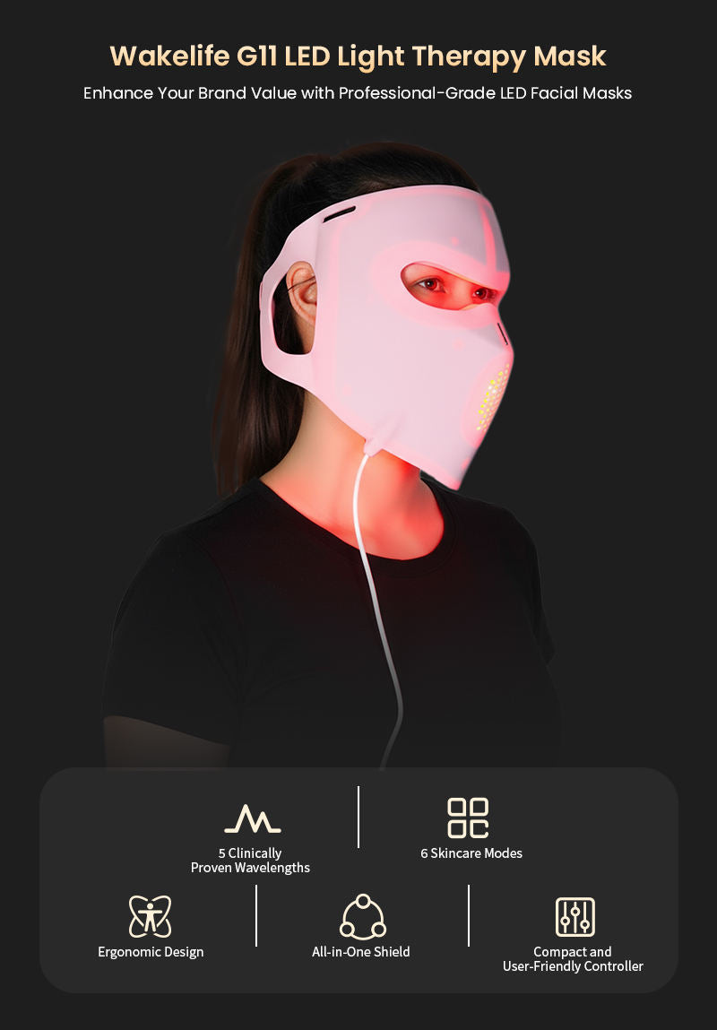 wendyBlue LED Red Light Therapy Face Mask for Home Skin Care