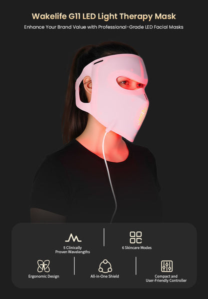 wendyBlue LED Red Light Therapy Face Mask for Home Skin Care