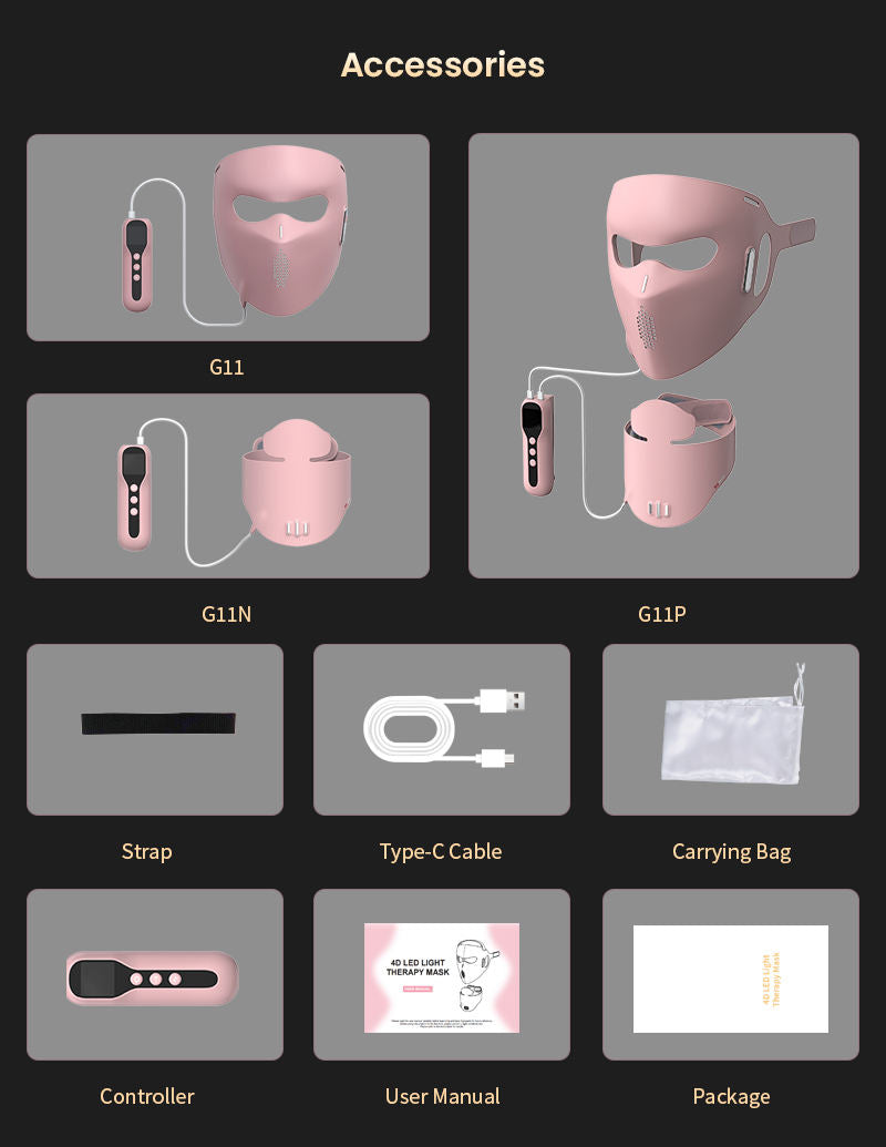 wendyBlue LED Red Light Therapy Face Mask for Home Skin Care