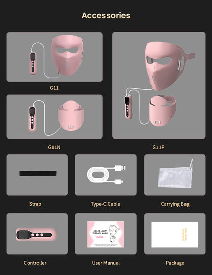wendyBlue LED Red Light Therapy Face Mask for Home Skin Care